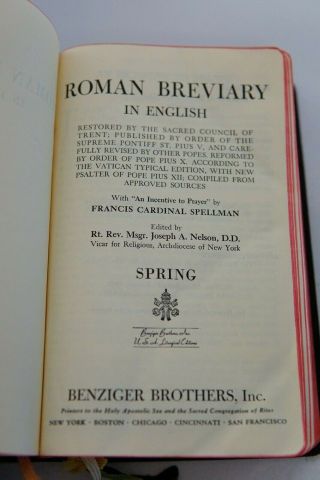 Roman Breviary In English 4 Volume set from 1950 - 1951 - Cardinal Spellman 6