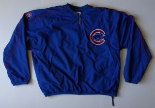 Chicago Cubs Majestic 1/4 Zip Nylon Pull - Over Jacket Size 2xl