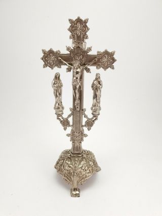 Antique Standing Altar Crucifix Religious Jesus Christ