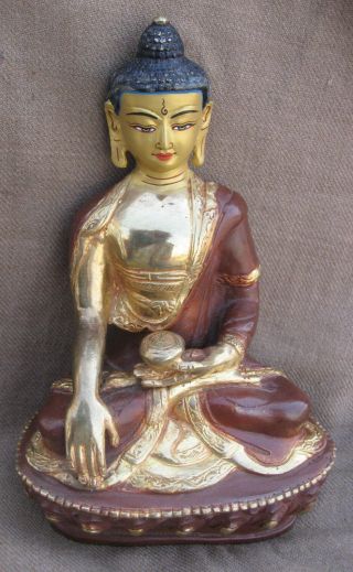 Antique Handmade Goldplated Shakyamuni Buddha Rupa