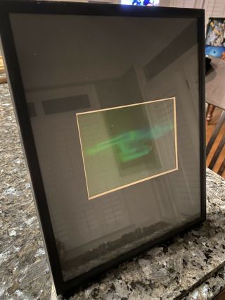 Star Trek Enterprise Ncc - 1701 Matted Hologram.  8x10 Metal Frame