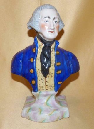 Staffordshire Willian Kent Bust Of George Washington C1900