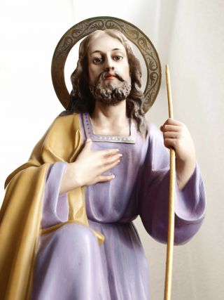Saint Joseph Statue 15.  1 " Glass Eye José De Nazaret Spain Olot Religious