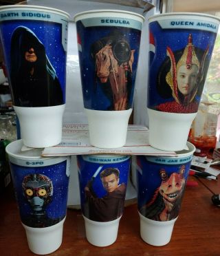 Star Wars Episode 1 The Phantom Menace 32 Oz Plastic Pepsi Cups Set Of 6