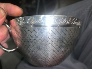 1883 Ogden Utah Baptist Church Silverplate Shaving Mug Presented To H.  A.  Lindley