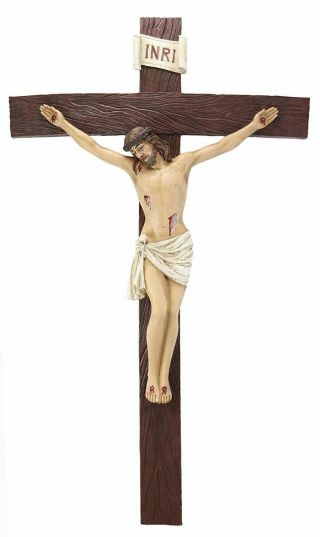 Ebros Large 30 " Tall Inri Jesus Christ On The Cross Wall Hanging Crucifix Plaque