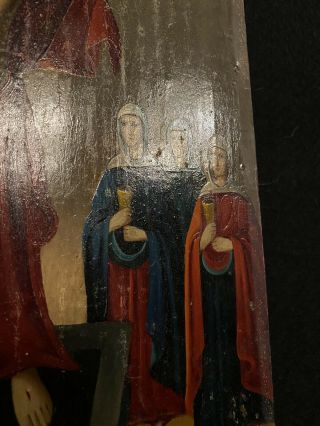 Late 19th Century Russian Icon Tempera On Wood Panel Painting 5