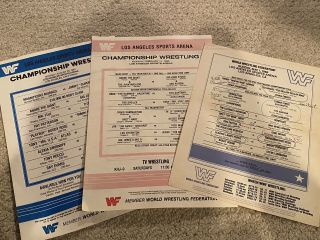 Wwf Program Insert Lineup Match Cards.  La Sports Arena 8/29/83 2/11/85 5/1/88.