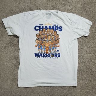 Golden State Warriors Adidas 2017 Nba Champions Caricature T - Shirt Size Large
