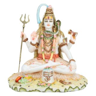 Marble Dust Lord Shiva Figurine Handmade Mahadev Idol Statue For Home Kali Durga