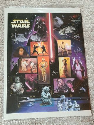 2007 Usps Star Wars 41 Cent Stamps Sheet - 15 Stamps - Package
