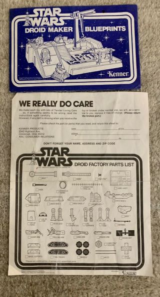 1978 Star Wars Droid Maker Blueprints And Re - Order Form