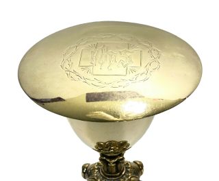 Benziger Bros.  Gilt Sterling Silver & Jeweled Chalice and Paten,  circa 1920 2