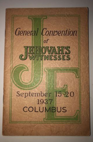 Watchtower General Convention Program (1937) Columbus