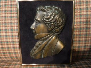 Mormon Prophet Joseph Smith Bronze /brass Portrait Profile Bust Plaque Lds Utah