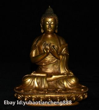 China Buddhism Bronze Gilt Shakyamuni Sakyamuni Amitabha Tathagata Buddha Statue
