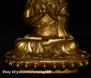 China Buddhism Bronze Gilt Shakyamuni Sakyamuni Amitabha tathagata Buddha Statue 3