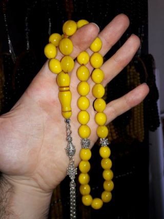 Germany Faturan Bakelite Amber Masbaha Tesbih Islamic Prayer Beads فاتوران اصلي