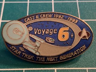 Star Trek: The Next Generation Voyage Six Cast And Crew Logo Metal Enamel Pin
