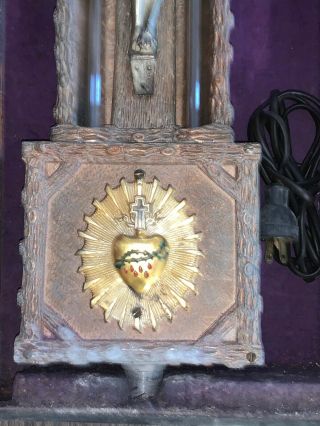 1930 ' s Funeral Standing RED Neon Crucifix Ornate Casket Electric Cross Case 5