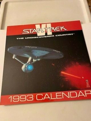Star Trek Vi " The Undiscovered Country " Commemorative Wall Calendar - 1993