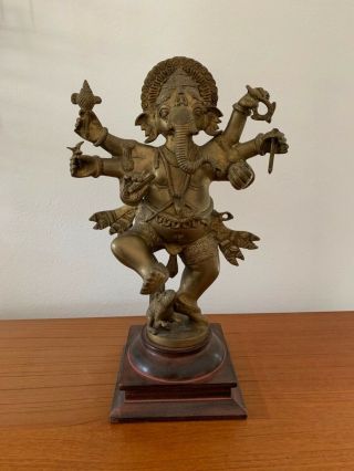 19” Lord Ganesha Bronze Statue Dancing Hindu Elephant God