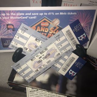 Mlb York Mets July 3,  2005 Un - Tickets In Envelope