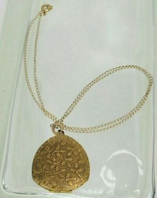 Antique French Religious Locket Necklace - Medal Reliquary - Shrine Pendant - 16 "