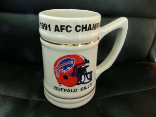 1991 Buffalo Bills Afc Champs Stein Superbowl Xxvi Metrodome Minneapolis