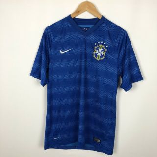 Brazil Brasil 2014 World Cup Away Football Shirt Soccer Jersey Nike Blue B19