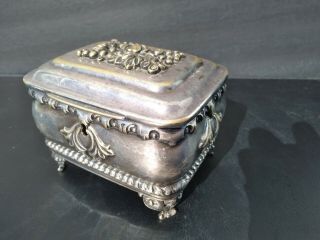 Antique Fraget Warszawie Silver Plate Judaica Trinket Jewelry Etrog Sugar Box