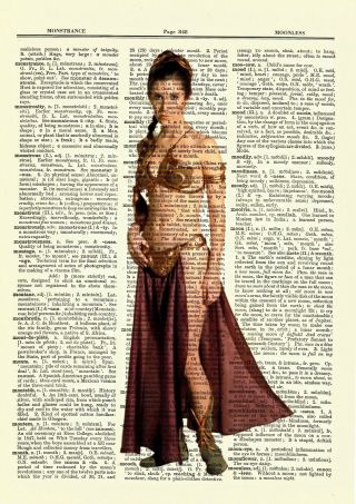 Princess Leia Star Wars Dictionary Art Print Book Picture Slave Outfit Vintage