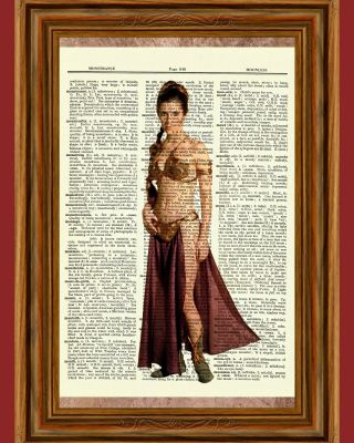 Princess Leia Star Wars Dictionary Art Print Book Picture Slave Outfit Vintage 2