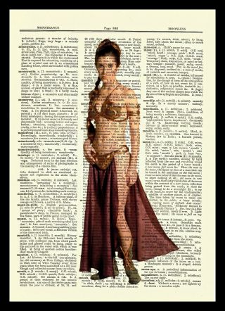 Princess Leia Star Wars Dictionary Art Print Book Picture Slave Outfit Vintage 3
