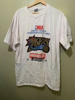Vintage 90s Philadelphia 76ers Sixers Commemorative Shirt Single Stitch Usa Xl