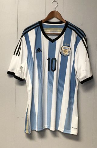 Lionel Messi 2014 Adidas Argentina Home Jersey Size Mens Xl