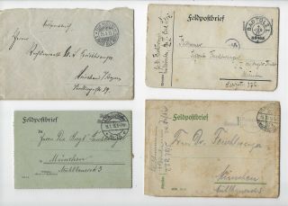 Judaica Wwi Germany 11 Feldpost Letters From Jewish Family Archive 1915 - 1917