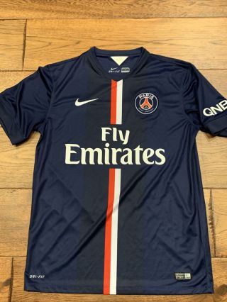 Paris Saint - Germain Psg Jersey 2014 Home Shirt Medium M Nike Football 618757 - 411