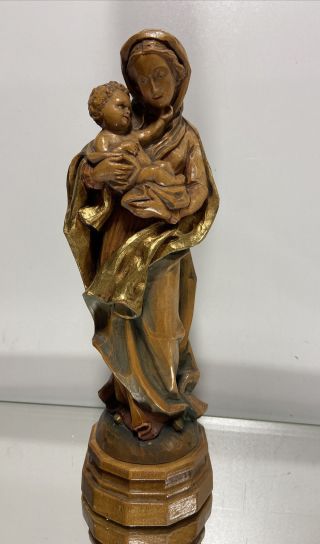 Vtg.  Goldscheider Italy Mother & Christ Child Hand Carved Wood Sculpture