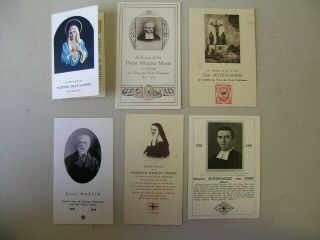 6x Antique Holy Card With Relics Of Saint Bernadette Soubirou (of The Clothing)