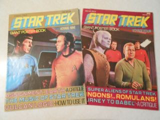 2 Star Trek Giant Poster Books Voyage Four 1976 & Voyage Nine 1977