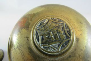 Vintage jerusalem ירושלם Jewish Shabbat brass Traveling Candle holders marked 3