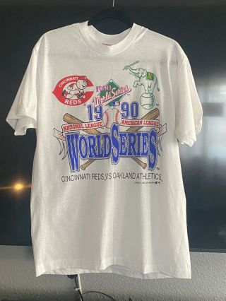 Vintage 1990 Oakland A’s Vs Cincinnati Reds World Series T - Shirt Shirt Xl