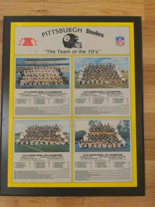 Pittsburgh Steelers Team Of The 70s Bowls Plaque