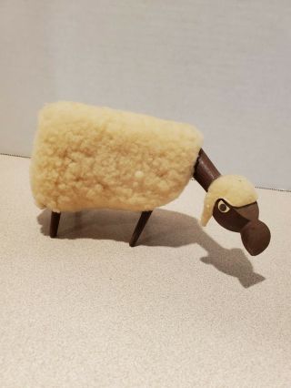 Mf Israel Frank Meisler 1960s Wood And Wool Wrapped Sheep Sculpture