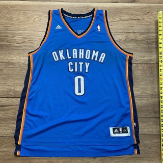 Men’s Adidas Russel Westbrook 0 Okc Thunder Basketball Jersey Size Xxl