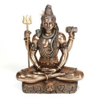 Lord Shiva Statue 8.  25 " Hindu Indian God Bronze Resin Seated Figure