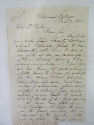 Paul A.  Chadbourne - Autograph Letter - 1855