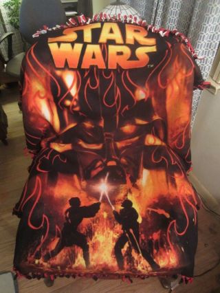 2015 Star Wars The Force Awakens Darth Vader Throw Blanket Red Flames 40 " X 56 "