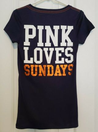 Nfl Chicago Bears Pink Loves Sundays Victorias Secret Vs Pink Womens Shirt Small
